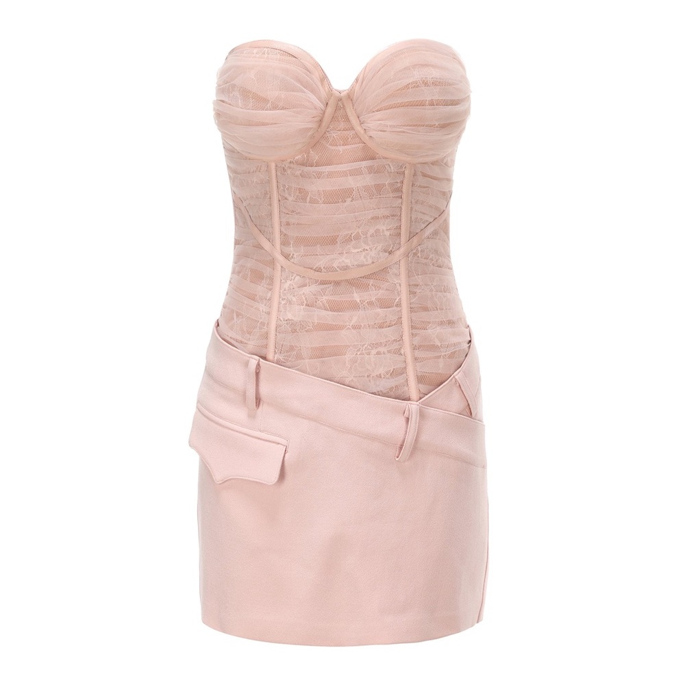 Nana Jacqueline Pink Strapless Jane Mini Dress